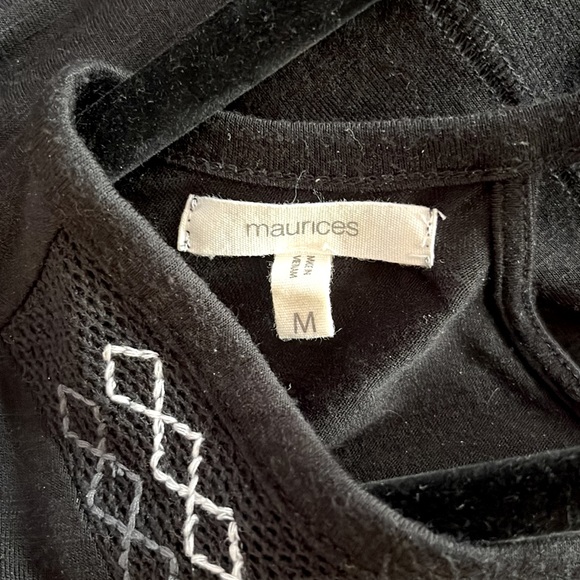 Maurices Black 3/4 Sleeve Top, Medium - Picture 3 of 6